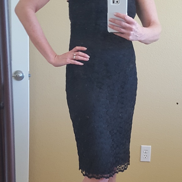 SALE! Donna Morgan Black Lace Dress Size 10 - Picture 2 of 4